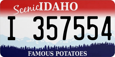 ID license plate I357554