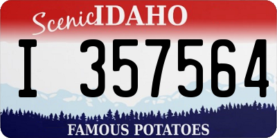 ID license plate I357564