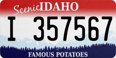 ID license plate I357567