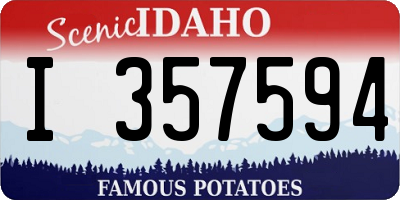 ID license plate I357594