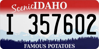 ID license plate I357602