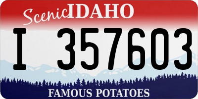 ID license plate I357603