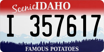 ID license plate I357617