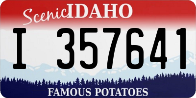 ID license plate I357641