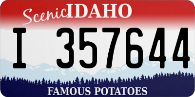 ID license plate I357644