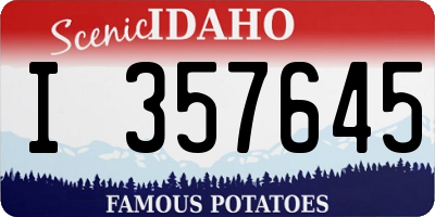 ID license plate I357645