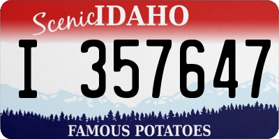 ID license plate I357647