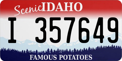 ID license plate I357649
