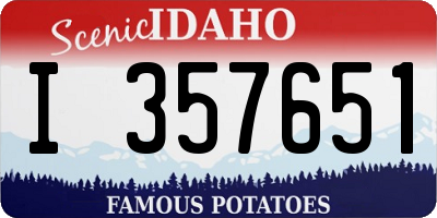 ID license plate I357651