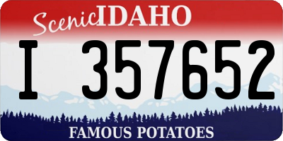 ID license plate I357652