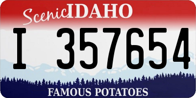 ID license plate I357654