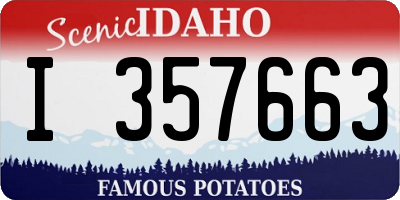 ID license plate I357663