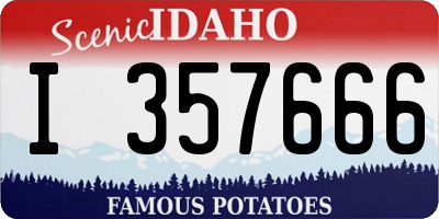 ID license plate I357666