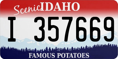 ID license plate I357669