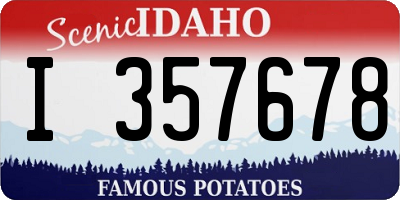 ID license plate I357678