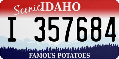 ID license plate I357684