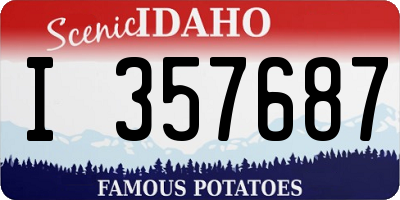 ID license plate I357687