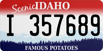 ID license plate I357689