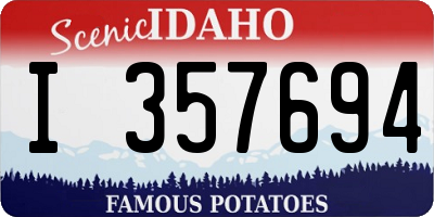 ID license plate I357694