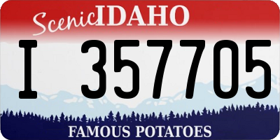ID license plate I357705