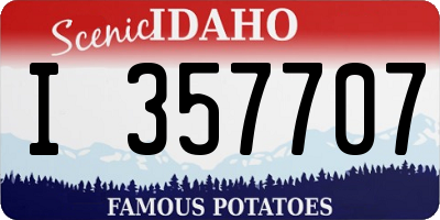 ID license plate I357707