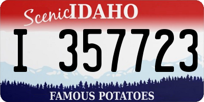 ID license plate I357723