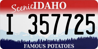 ID license plate I357725