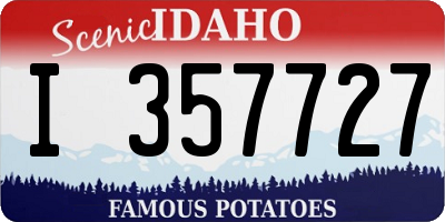 ID license plate I357727