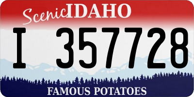 ID license plate I357728