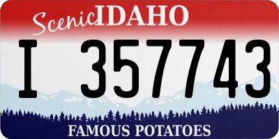 ID license plate I357743