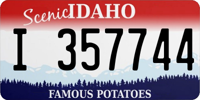ID license plate I357744