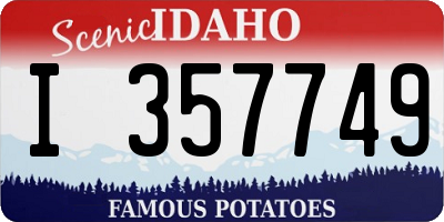 ID license plate I357749