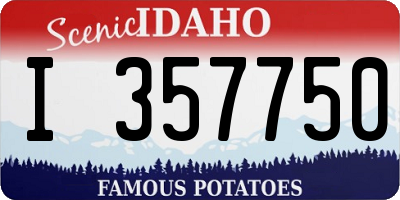 ID license plate I357750