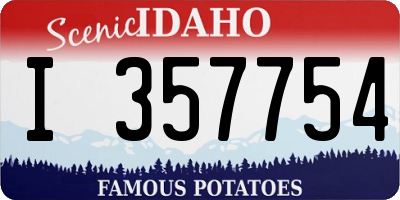 ID license plate I357754