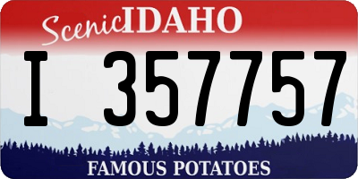 ID license plate I357757