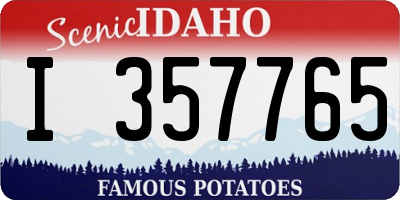 ID license plate I357765