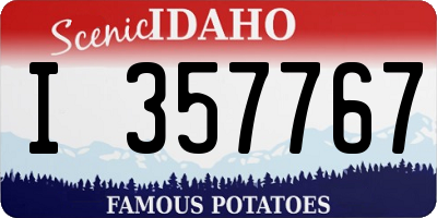 ID license plate I357767