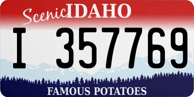 ID license plate I357769