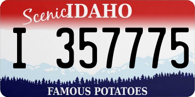 ID license plate I357775