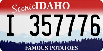 ID license plate I357776