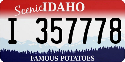 ID license plate I357778