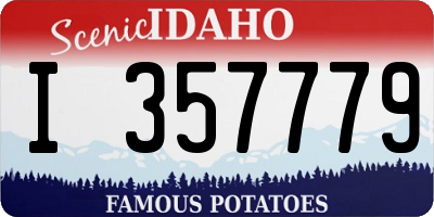 ID license plate I357779