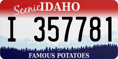 ID license plate I357781