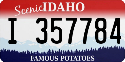 ID license plate I357784