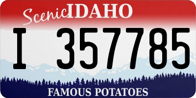 ID license plate I357785