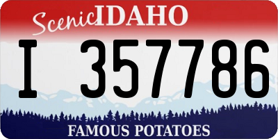 ID license plate I357786