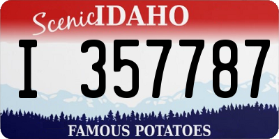 ID license plate I357787