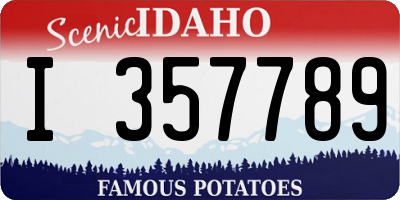 ID license plate I357789