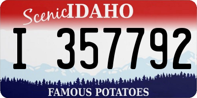 ID license plate I357792