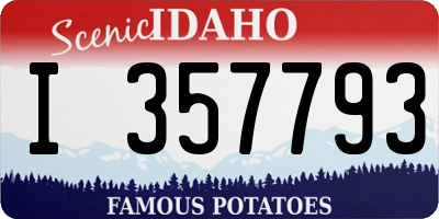 ID license plate I357793